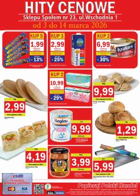 Społem - Blisko i Korzystnie - gazetka promocyjna Hity cenowe od wtorku 03.03 do soboty 14.03