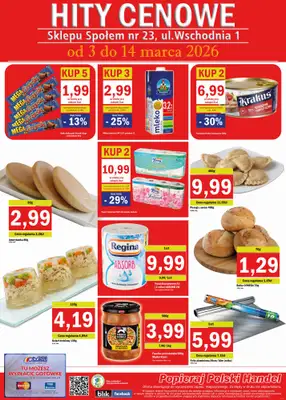 Społem - Blisko i Korzystnie - gazetka promocyjna Hity cenowe od wtorku 03.03 do soboty 14.03