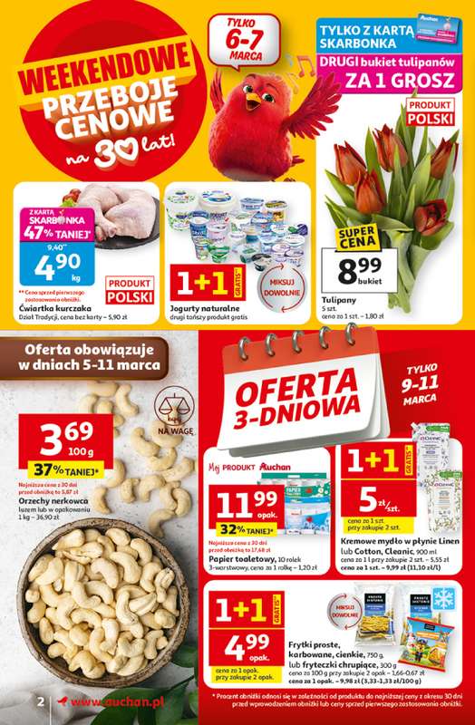 Auchan - gazetka promocyjna Gazetka 30 Lat Supermarket Auchan od czwartku 05.03 do środy 11.03 - strona 2