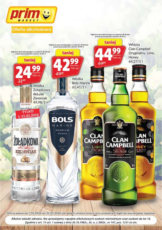 Prim Market - gazetka promocyjna Gazetka alkoholowa od wtorku 03.03 do wtorku 31.03