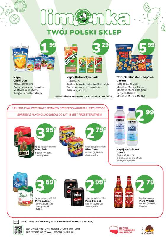 Limonka - gazetka promocyjna Plakat promocyjny od czwartku 12.03 do niedzieli 22.03