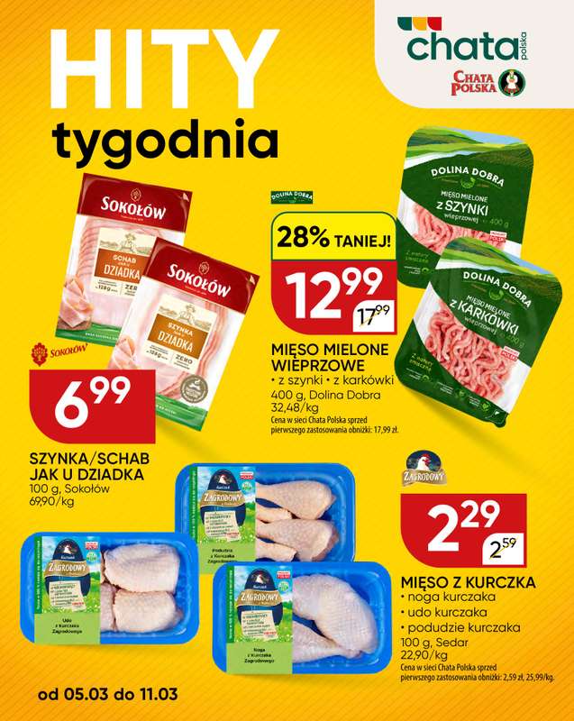 Chata Polska - gazetka promocyjna Hity tygodnia od czwartku 05.03 do środy 11.03