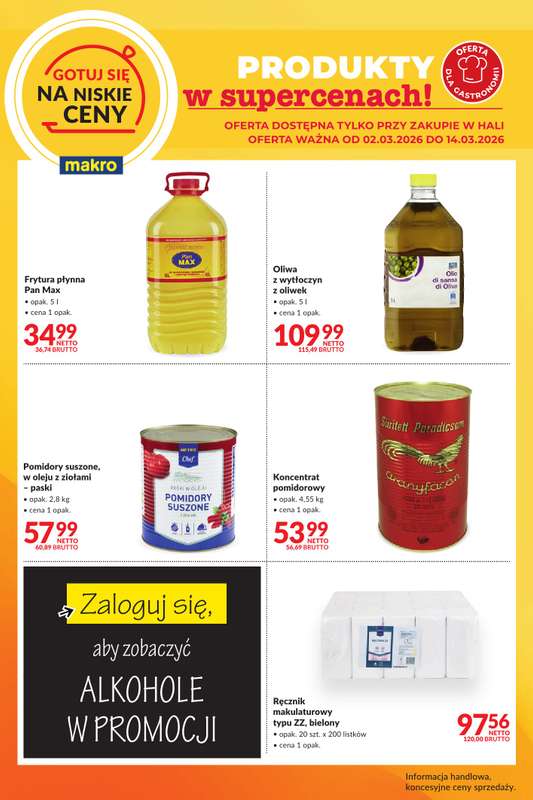 Makro - gazetka promocyjna Ulotka Gotuj się na niskie ceny od poniedziałku 02.03 do soboty 14.03