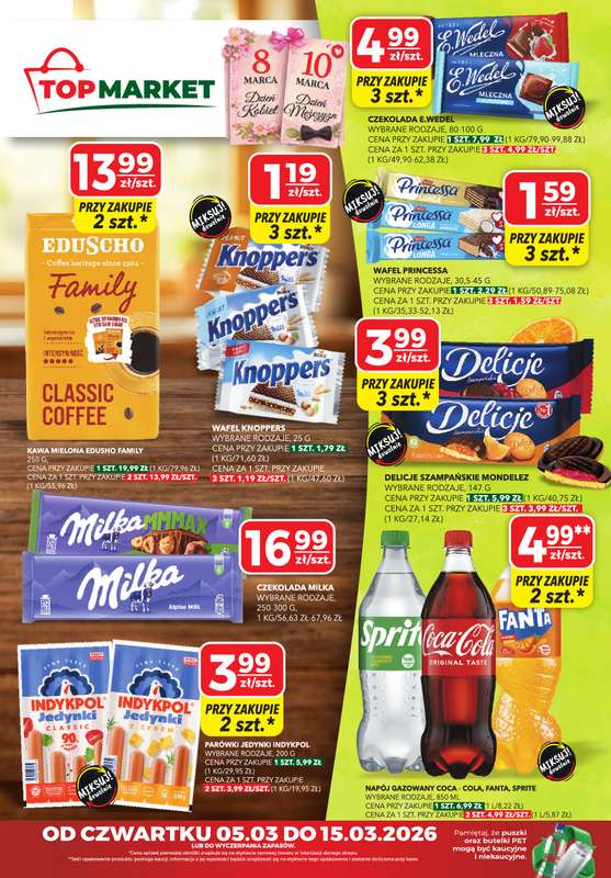 Top Market - gazetka promocyjna Gazetka od czwartku 05.03 do niedzieli 15.03
