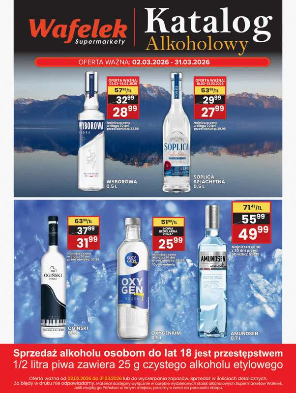 Wafelek - gazetka promocyjna Katalog alkoholowy od poniedziałku 02.03 do wtorku 31.03