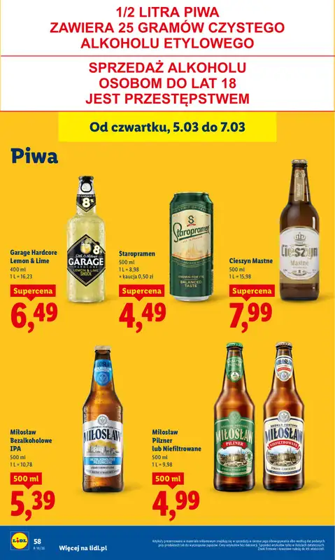 Lidl - gazetka promocyjna Oferta od czwartku od czwartku 05.03 do soboty 07.03 - strona 60