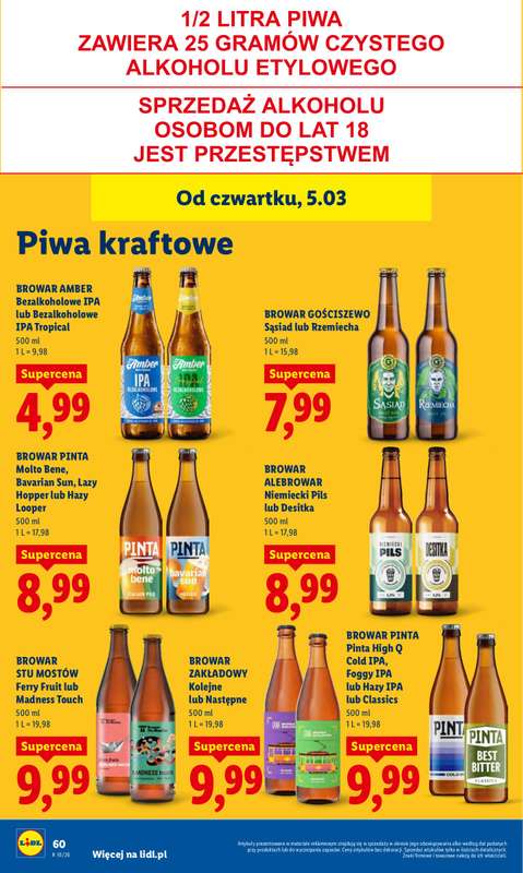 Lidl - gazetka promocyjna Oferta od czwartku od czwartku 05.03 do soboty 07.03 - strona 62