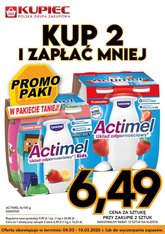 Kupiec - gazetka promocyjna Promopaki od środy 04.03 do wtorku 10.03