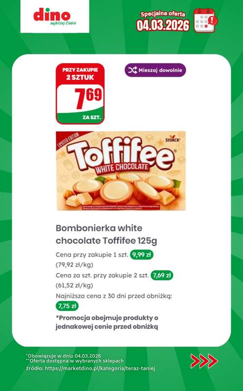 Dino - gazetka promocyjna Specjalna oferta na 04.03.2026 - promocje spoza gazetki od środy 04.03 do środy 04.03 - strona 8