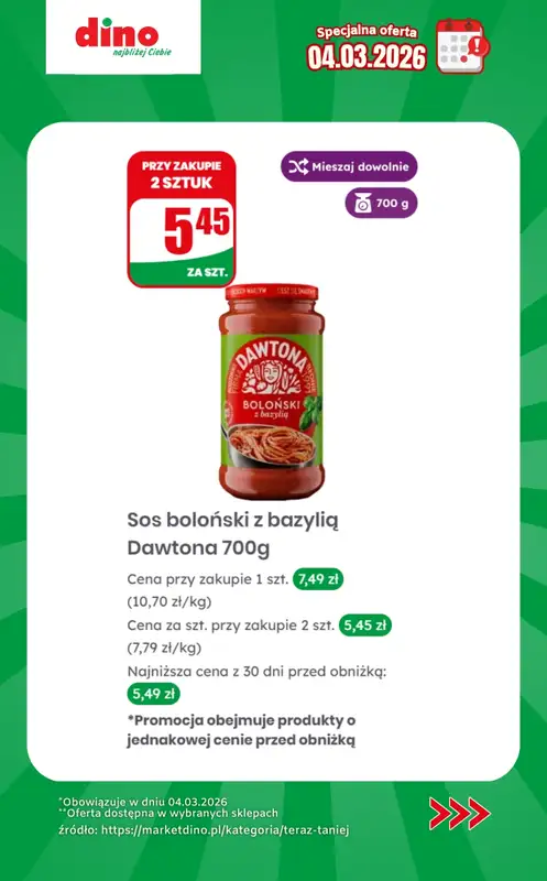 Dino - gazetka promocyjna Specjalna oferta na 04.03.2026 - promocje spoza gazetki od środy 04.03 do środy 04.03 - strona 5