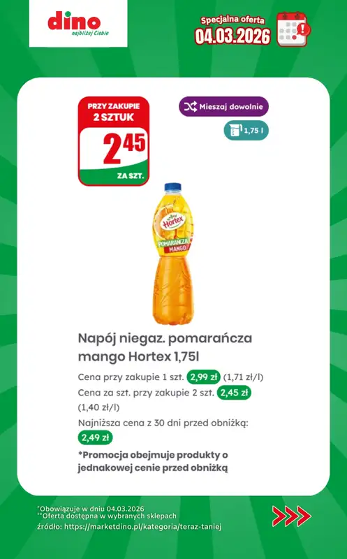 Dino - gazetka promocyjna Specjalna oferta na 04.03.2026 - promocje spoza gazetki od środy 04.03 do środy 04.03 - strona 9