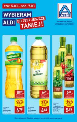 Aldi - gazetka promocyjna Olej rzepakowy w super cenach Aldi! od czwartku 05.03 do soboty 07.03