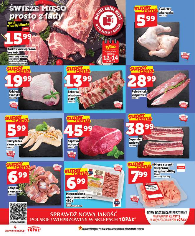 TOPAZ - gazetka promocyjna Nowa gazetka od czwartku, 12.03 od czwartku 12.03 do środy 18.03 - strona 4