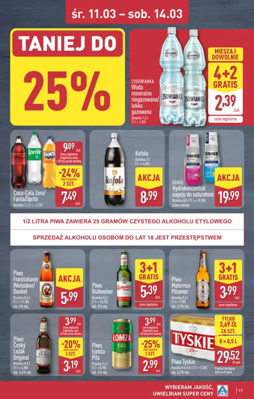 Aldi - gazetka promocyjna Dęblin: WIELKIE OTWARCIE w PH OTO Park już w ŚRODĘ: 11.03! od środy 11.03 do soboty 14.03 - strona 17