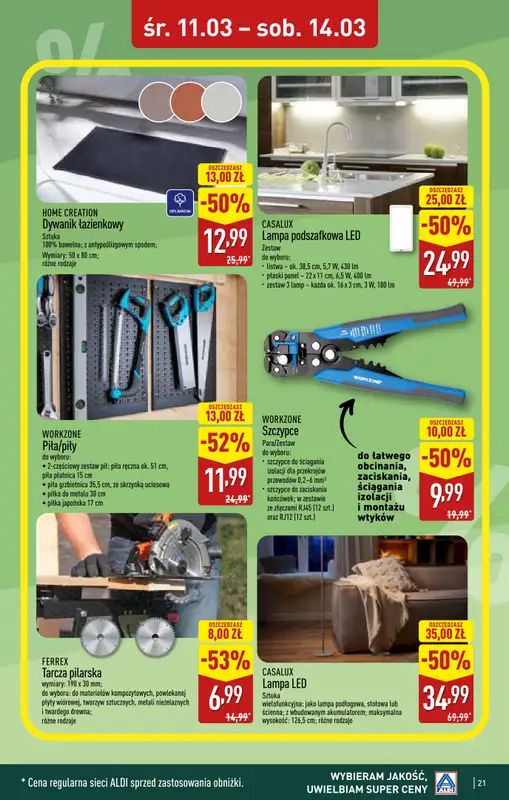 Aldi - gazetka promocyjna Dęblin: WIELKIE OTWARCIE w PH OTO Park już w ŚRODĘ: 11.03! od środy 11.03 do soboty 14.03 - strona 21