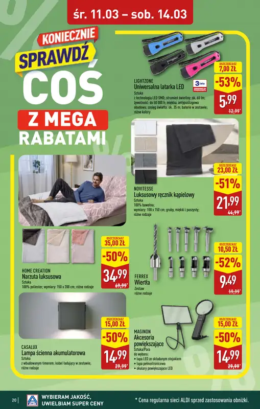 Aldi - gazetka promocyjna Dęblin: WIELKIE OTWARCIE w PH OTO Park już w ŚRODĘ: 11.03! od środy 11.03 do soboty 14.03 - strona 20