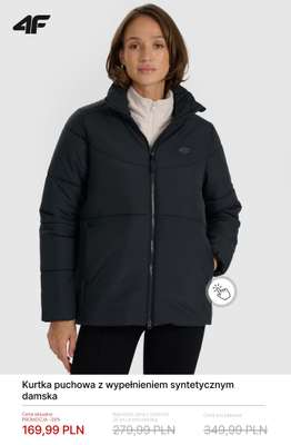 Kurtka puchowa z wypełnieniem syntetycznym damska
