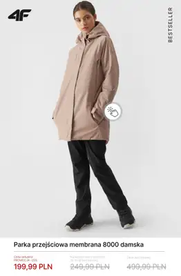 4F - gazetka promocyjna Do -50% na kurtki i bezrękawniki damskie od środy 04.03  - strona 6
