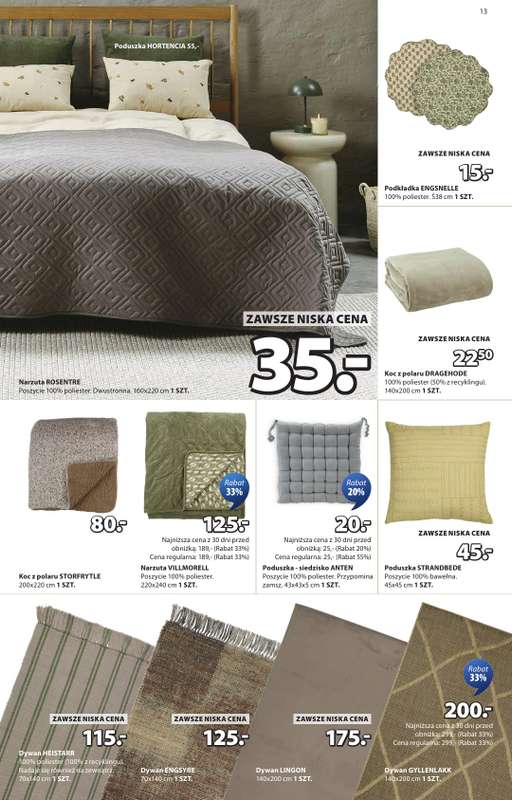 Jysk - gazetka promocyjna Świetna oferta dla domu. Rabat do 60% od środy 04.03 do niedzieli 22.03 - strona 13