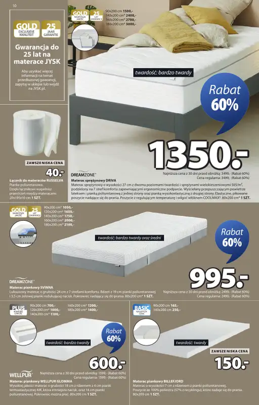 Jysk - gazetka promocyjna Świetna oferta dla domu. Rabat do 60% od środy 04.03 do niedzieli 22.03 - strona 10