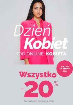 Dzień Kobiet - gazetka promocyjna Moodo | Wszystko -20% przy zakupie 2 szt. od środy 04.03 