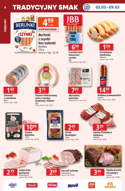 Leclerc - gazetka promocyjna Oferta E.Leclerc I Tanio to tu! od wtorku 03.03 do poniedziałku 09.03 - strona 6