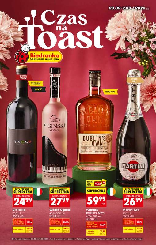 Biedronka - gazetka promocyjna Czas na toast od poniedziałku 23.02 do soboty 07.03