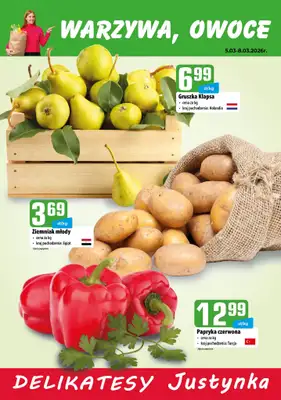 Delikatesy Justynka - gazetka promocyjna Plakaty promocyjne od czwartku 05.03 do niedzieli 08.03