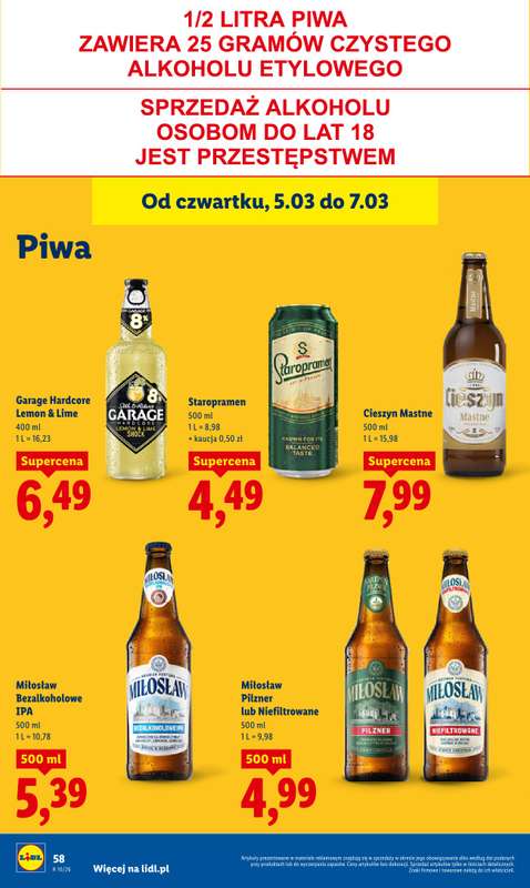 Lidl - gazetka promocyjna Oferta od czwartku od czwartku 05.03 do soboty 07.03 - strona 62