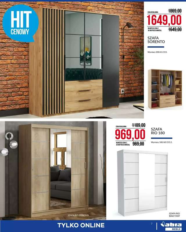 Abra Meble - gazetka promocyjna Cenowe cięcie! od środy 04.03 do wtorku 31.03 - strona 7
