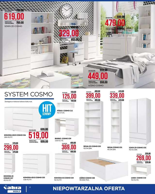 Abra Meble - gazetka promocyjna Cenowe cięcie! od środy 04.03 do wtorku 31.03 - strona 4