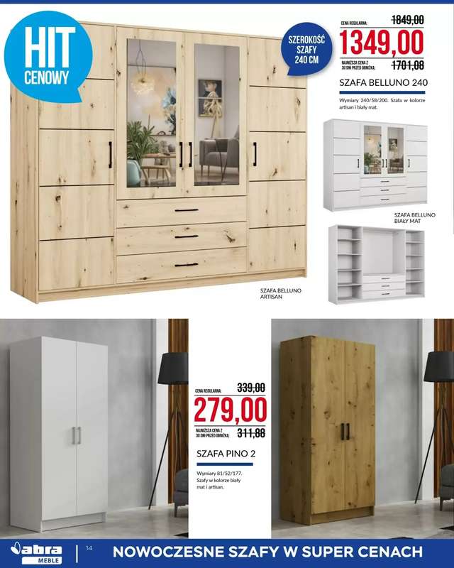 Abra Meble - gazetka promocyjna Cenowe cięcie! od środy 04.03 do wtorku 31.03 - strona 14
