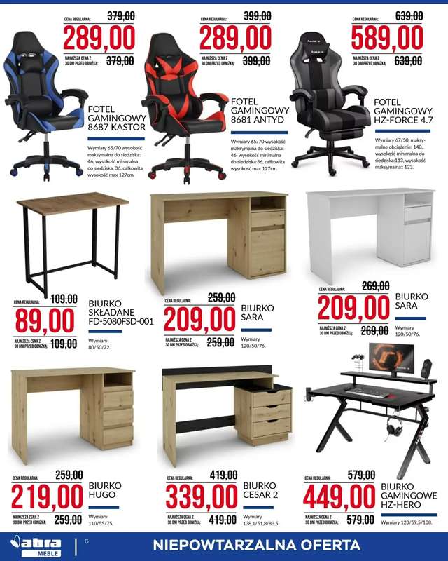 Abra Meble - gazetka promocyjna Cenowe cięcie! od środy 04.03 do wtorku 31.03 - strona 6