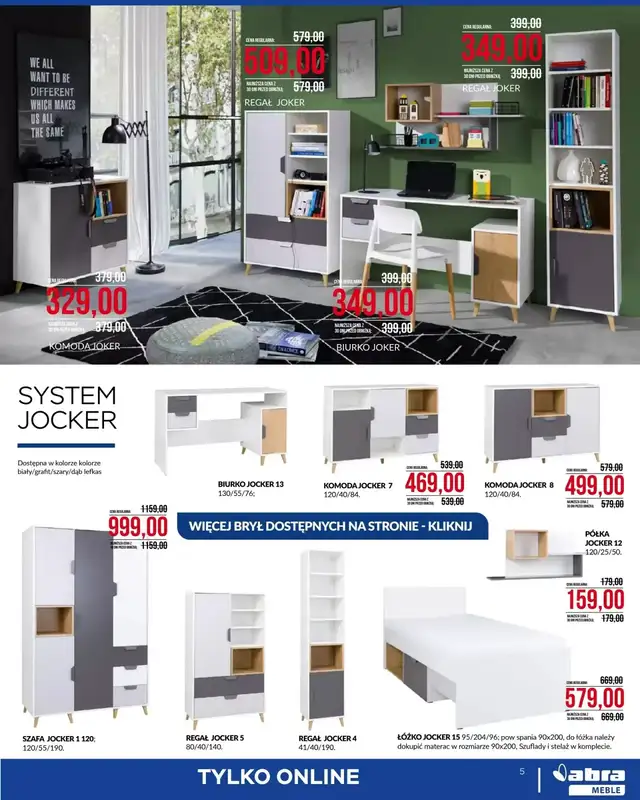 Abra Meble - gazetka promocyjna Cenowe cięcie! od środy 04.03 do wtorku 31.03 - strona 5