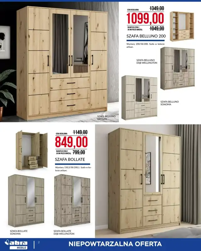 Abra Meble - gazetka promocyjna Cenowe cięcie! od środy 04.03 do wtorku 31.03 - strona 2