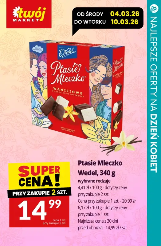 Dzień Kobiet - gazetka promocyjna Czekoladki na DZIEŃ KOBIET - sprawdź promocje! od czwartku 05.03 do soboty 07.03 - strona 15