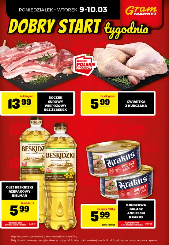 Gram Market - gazetka promocyjna Cały tydzień niskie ceny od piątku 06.03 do środy 11.03 - strona 4