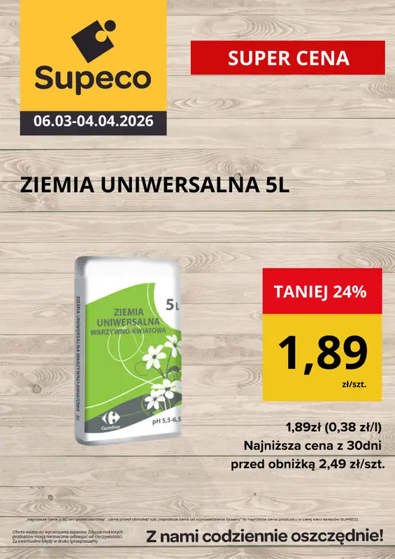 Supeco - gazetka promocyjna Ziemia uniwersalna od piątku 06.03 do soboty 04.04 - strona 4