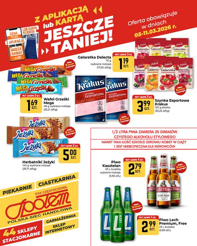 Społem Częstochowa - gazetka promocyjna Plakaty promocyjne od czwartku 05.03 do środy 11.03