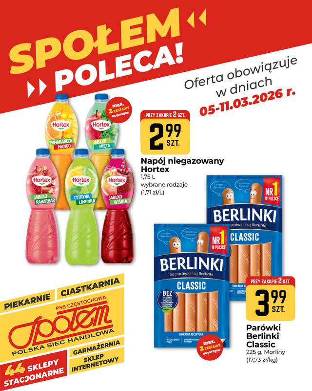 Społem Częstochowa - gazetka promocyjna Plakaty promocyjne od czwartku 05.03 do środy 11.03 - strona 3