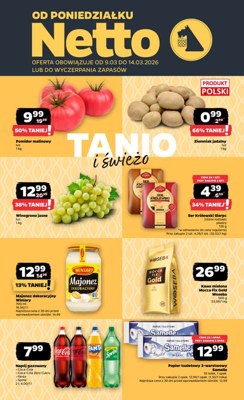 Netto - gazetka promocyjna Gazetka od poniedziałku 09.03 do soboty 14.03