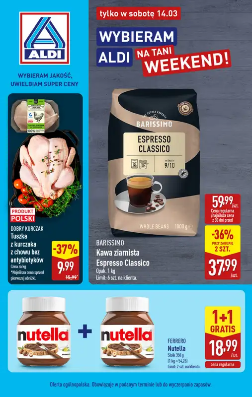 Aldi - gazetka promocyjna Najlepsze oferty na sobotę w Aldi!  