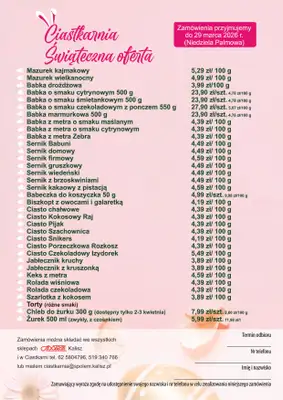 Społem - Blisko i Korzystnie - gazetka promocyjna Oferta ciastkarni PSS Kalisz od piątku 06.03 do niedzieli 29.03 - strona 2