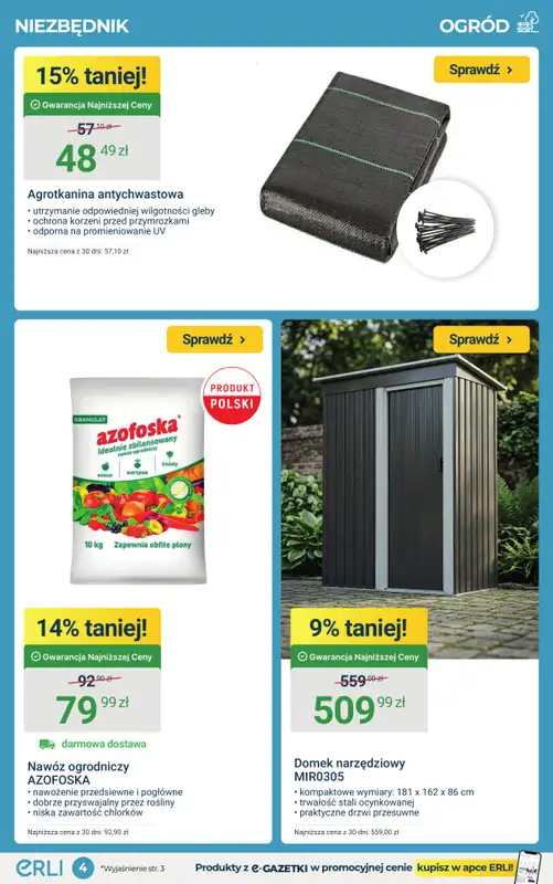ERLI - gazetka promocyjna Ogród rozkwita okazjami do -45% na Erli! od poniedziałku 09.03 do niedzieli 15.03 - strona 4