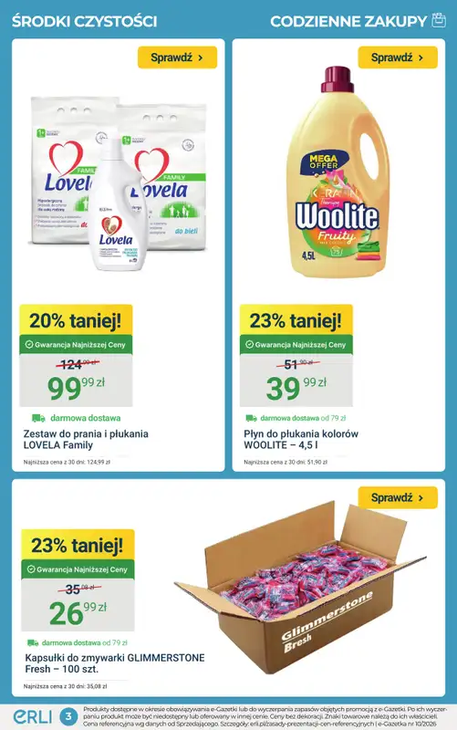 ERLI - gazetka promocyjna Czysta radość zakupów do -30% na Erli! od poniedziałku 09.03 do niedzieli 15.03 - strona 3