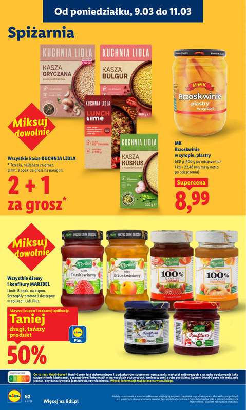 Lidl - gazetka promocyjna Oferta od poniedziałku od poniedziałku 09.03 do środy 11.03 - strona 62
