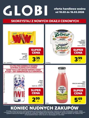 Globi - gazetka promocyjna Gazetka Globi od wtorku 10.03 do poniedziałku 16.03