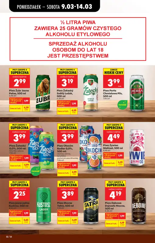 Biedronka - gazetka promocyjna Od poniedziałku, Z ladą tradycyjną od poniedziałku 09.03 do soboty 14.03 - strona 62