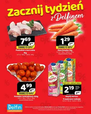 Delfin - gazetka promocyjna Zacznij tydzień z Delfinem od poniedziałku 09.03 do środy 11.03