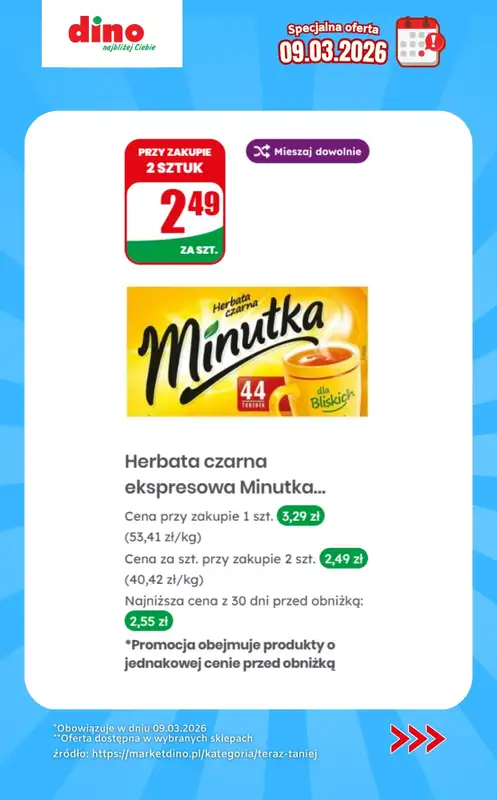 Dino - gazetka promocyjna Specjalna oferta na 09.03.2026 - promocje spoza gazetki od poniedziałku 09.03 do poniedziałku 09.03 - strona 9